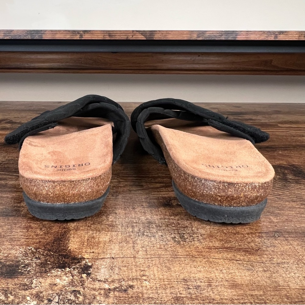 Earth Origins Oceana Black‎ Quilted Slide Slip On Hook & Loop Sandals women 12 - Picture 4 of 11